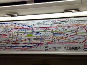 大江戸線車内の路線図